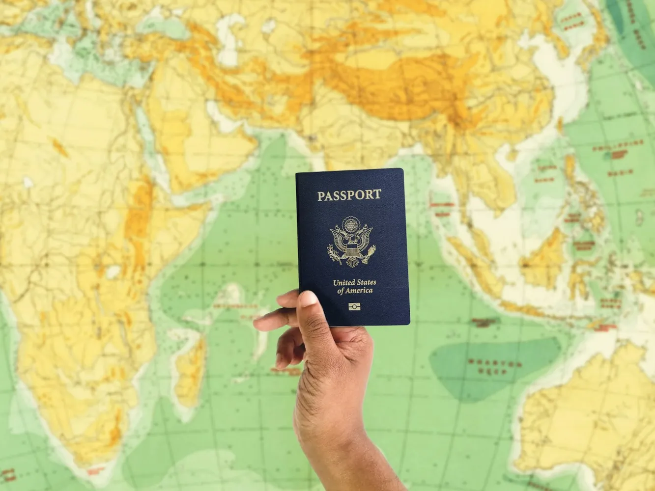Handing over a passport for a visa application